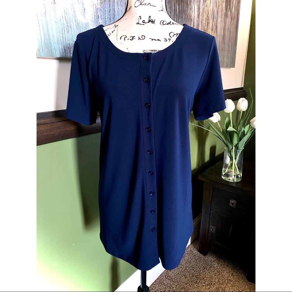 Linea by Louis Deli’Olio Blue Button Down Top